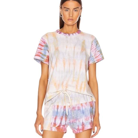 John Elliott Reconstructed Cropped Tie Dye Tee Large 3 NWT New Short Sleeve - Picture 1 of 7